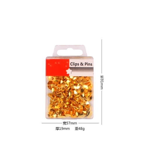 金色圖釘 48g 塑膠掛盒 